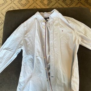 Blue Tommy Hilfiger Long Sleeve button down shirt, size medium